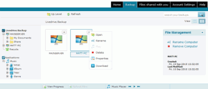 Online Backup Screenshot